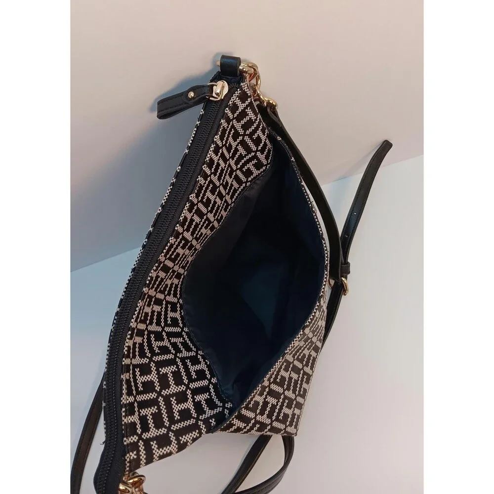 Tommy Hilfiger Monogram Canvas Crossbody Bag: Classic Preppy Shoulder Purse